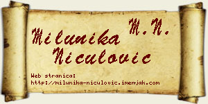 Milunika Niculović vizit kartica